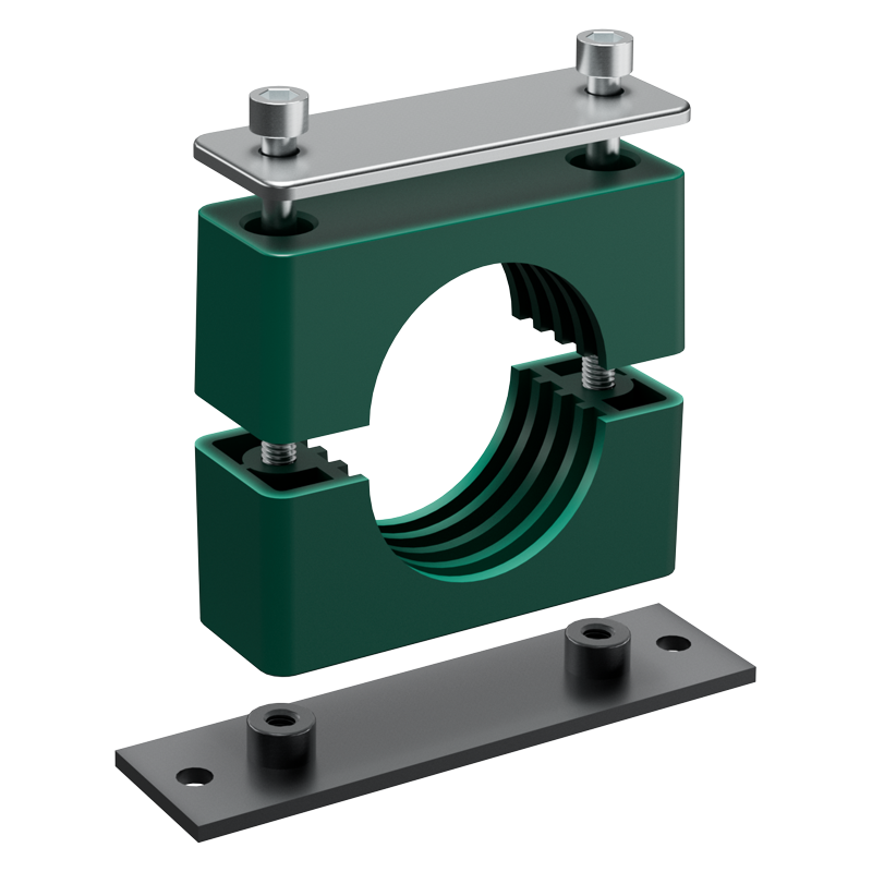 SCHWEISSPLATTE, LANG + DECKPLATTE + INNENSECHSKANTSCHRAUBEN